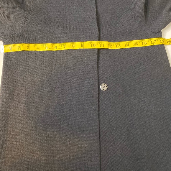 Eileen Fisher 100% Wool Sweater with leather cuffed sleeves - Picture 5 of 13